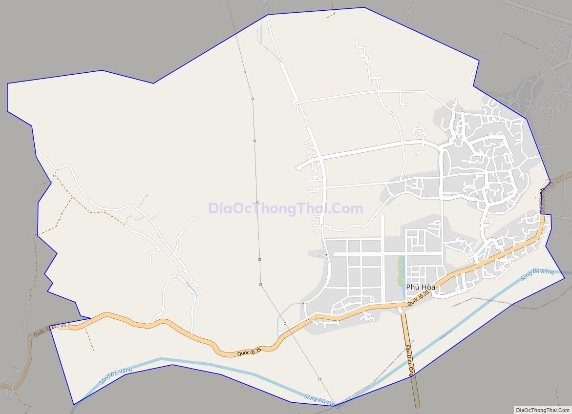 Bản đồ giao thông Thị trấn Phú Hòa, huyện Phú Hòa
