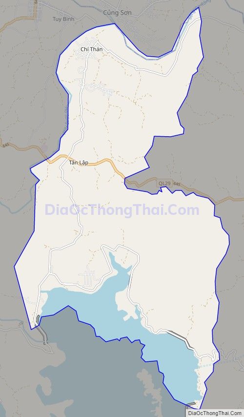 Bản đồ giao thông xã Đức Bình Đông, huyện Sông Hinh