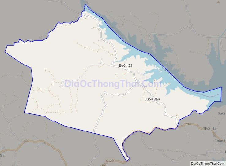 Bản đồ giao thông xã Ea Bá, huyện Sông Hinh