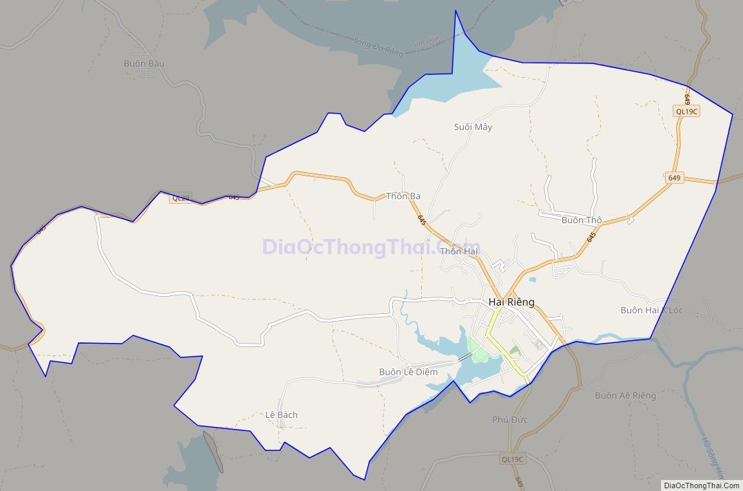 Bản đồ giao thông Thị trấn Hai Riêng, huyện Sông Hinh
