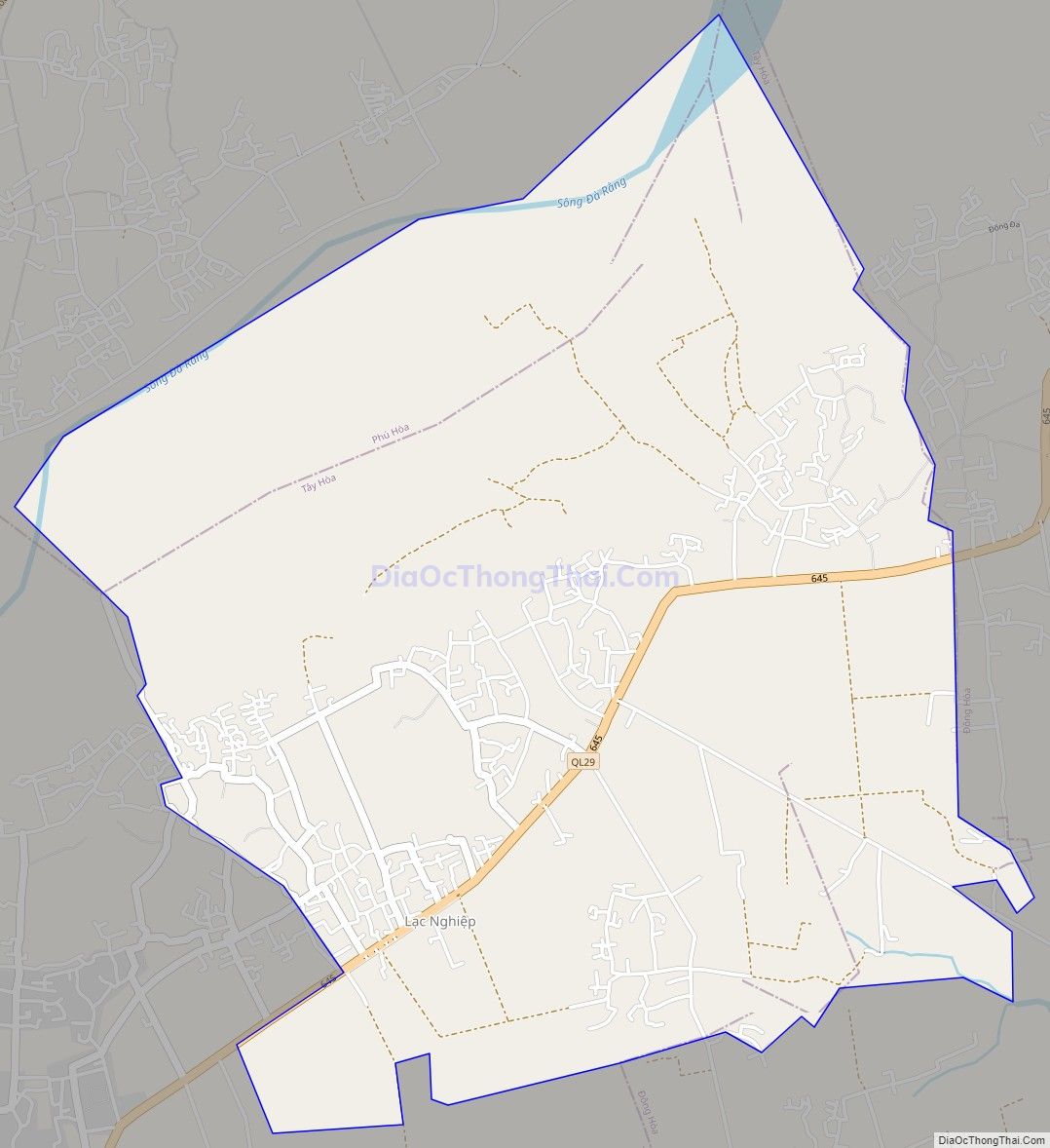 Bản đồ giao thông xã Hòa Bình 1, huyện Tây Hòa