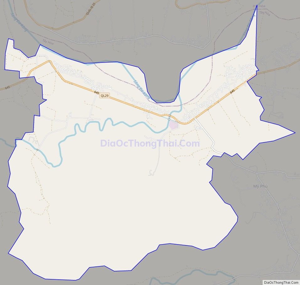 Bản đồ giao thông xã Hòa Phú, huyện Tây Hòa