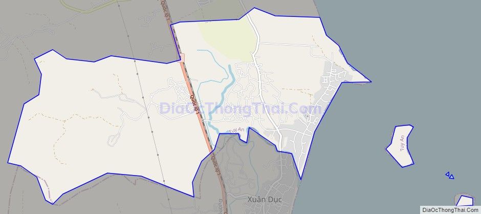 Bản đồ giao thông xã An Chấn, huyện Tuy An