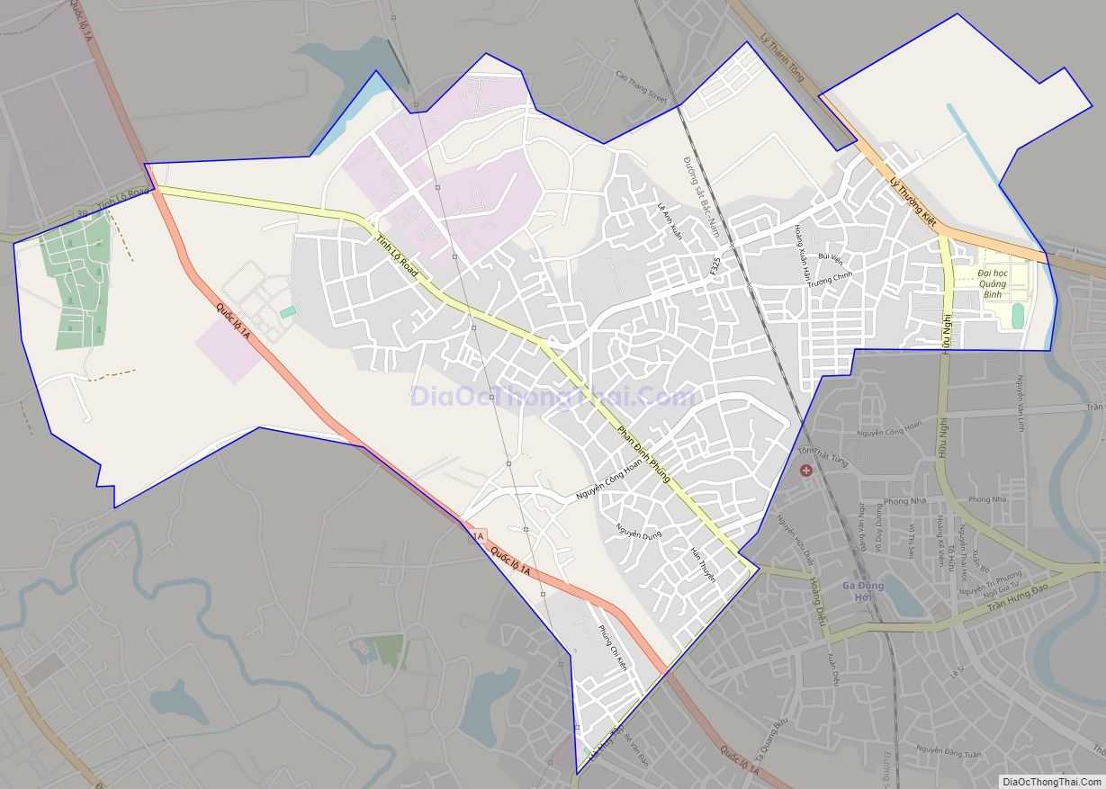 Bản đồ giao thông phường Bắc Lý, thành phố Đồng Hới