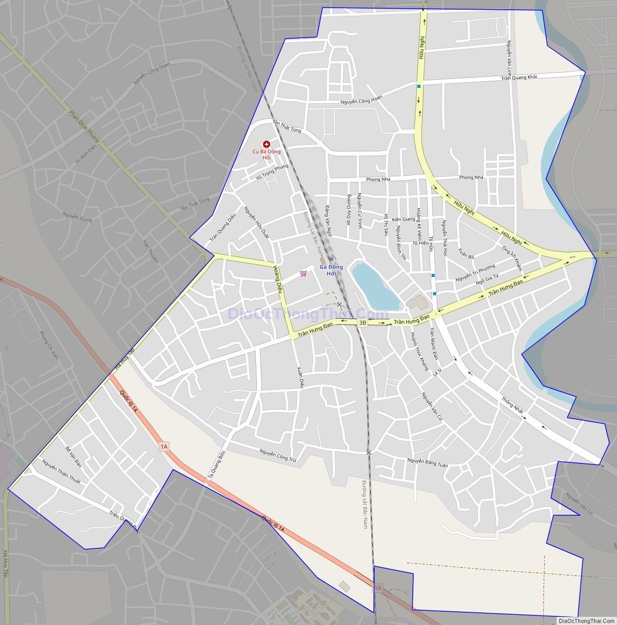 Bản đồ giao thông phường Nam Lý, thành phố Đồng Hới