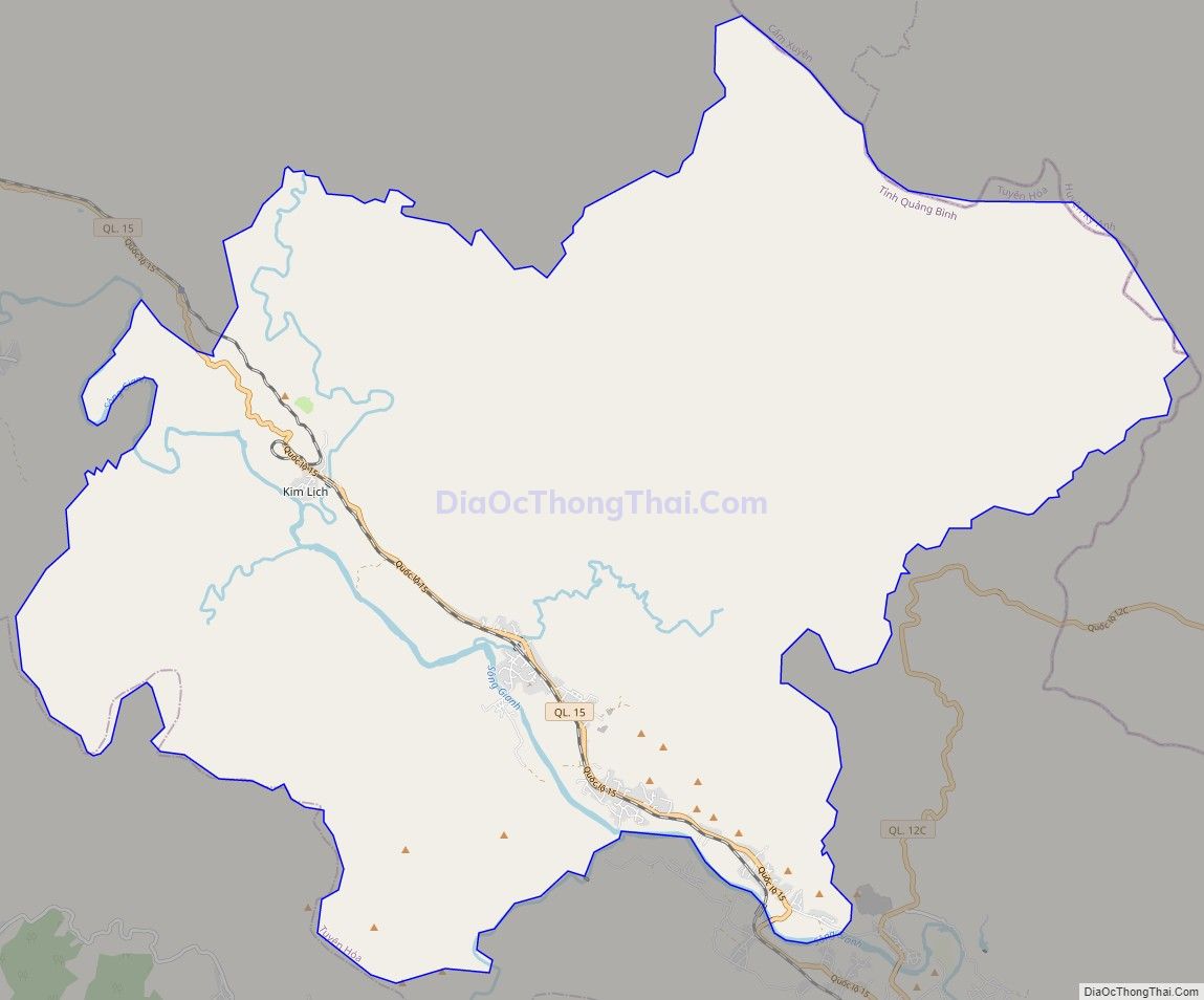 Bản đồ giao thông xã Kim Hóa, huyện Tuyên Hóa