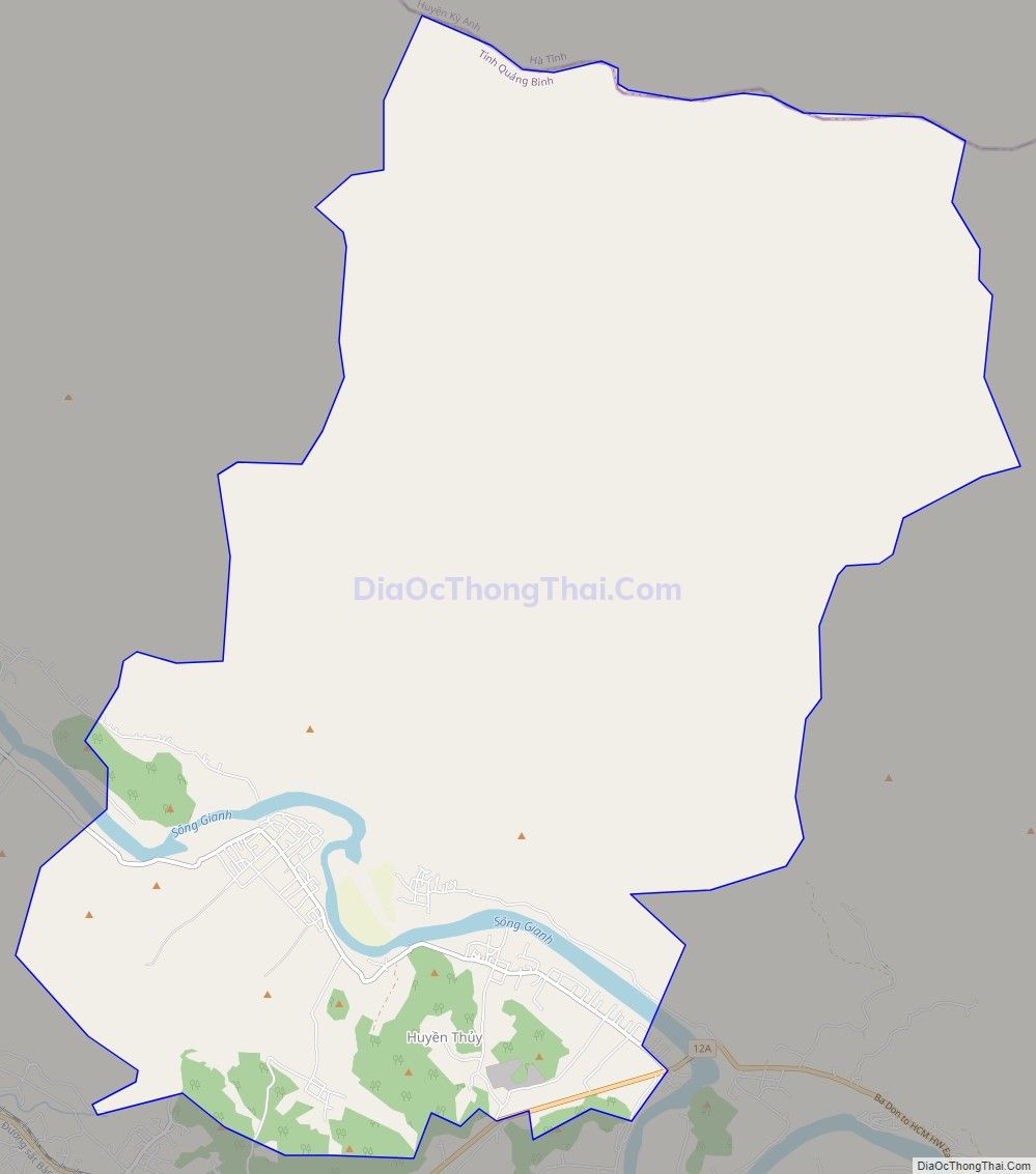 Bản đồ giao thông xã Thạch Hóa, huyện Tuyên Hóa
