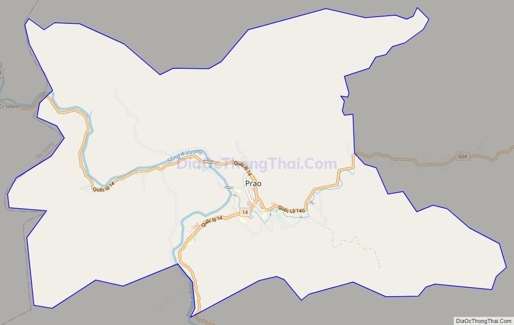 Bản đồ giao thông Thị trấn Prao, huyện Đông Giang