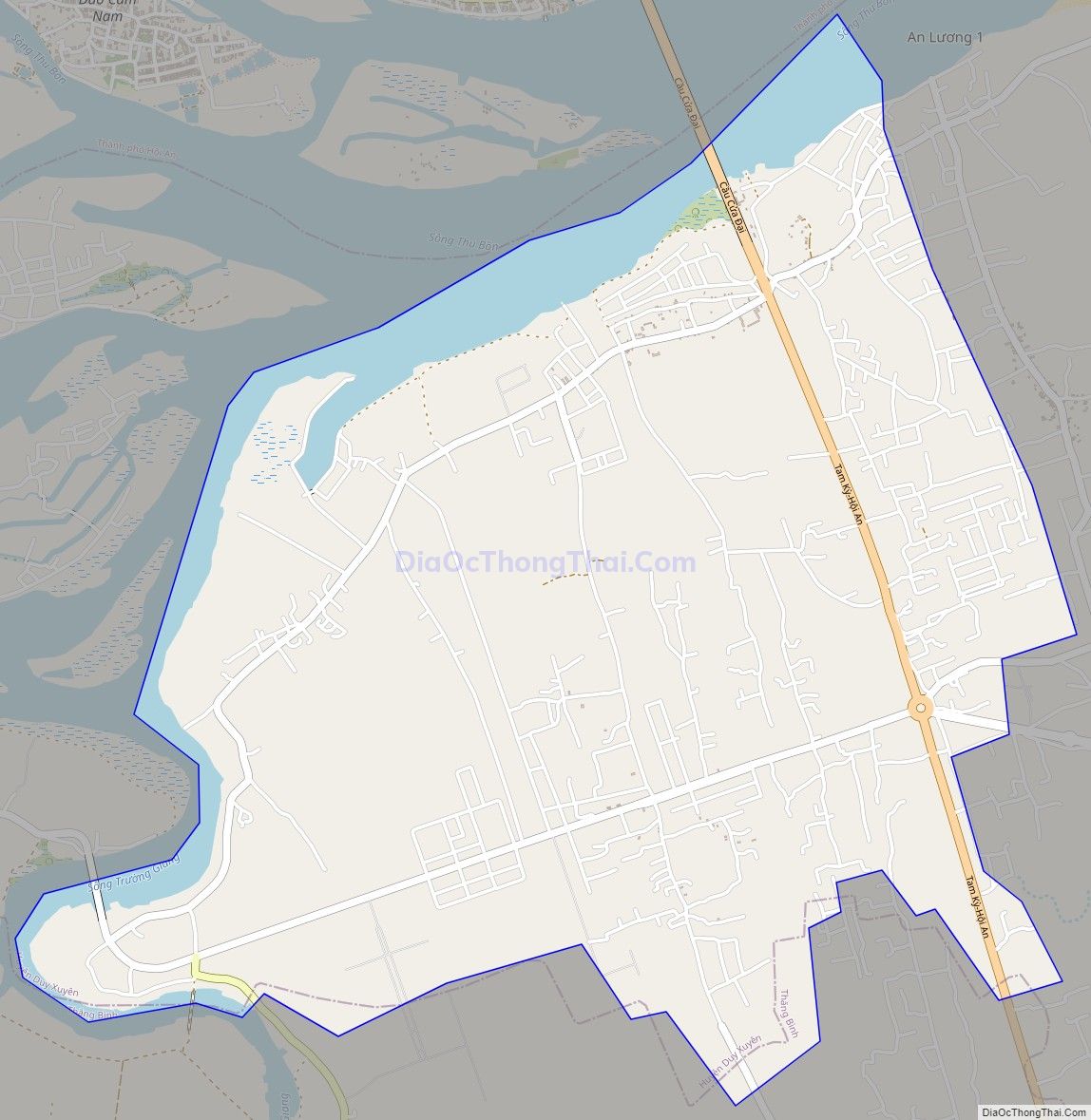 Bản đồ giao thông xã Duy Nghĩa, huyện Duy Xuyên