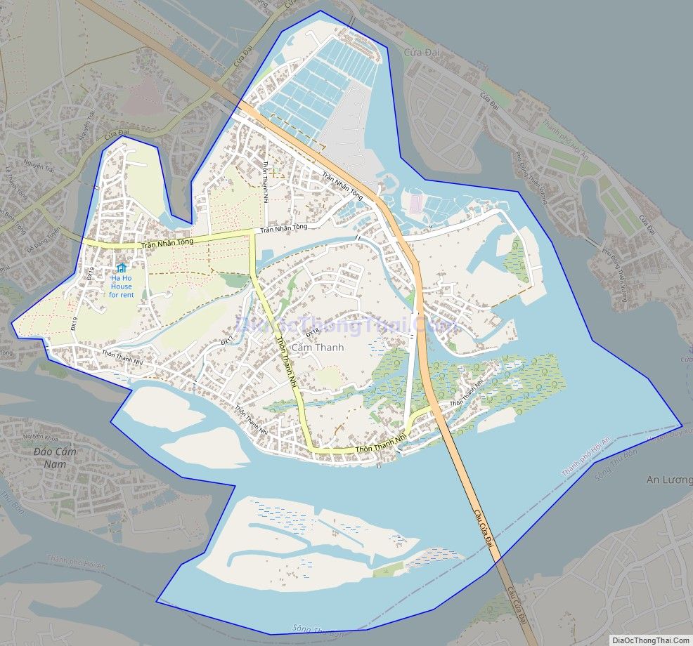 Bản đồ giao thông xã Cẩm Thanh, thành phố Hội An