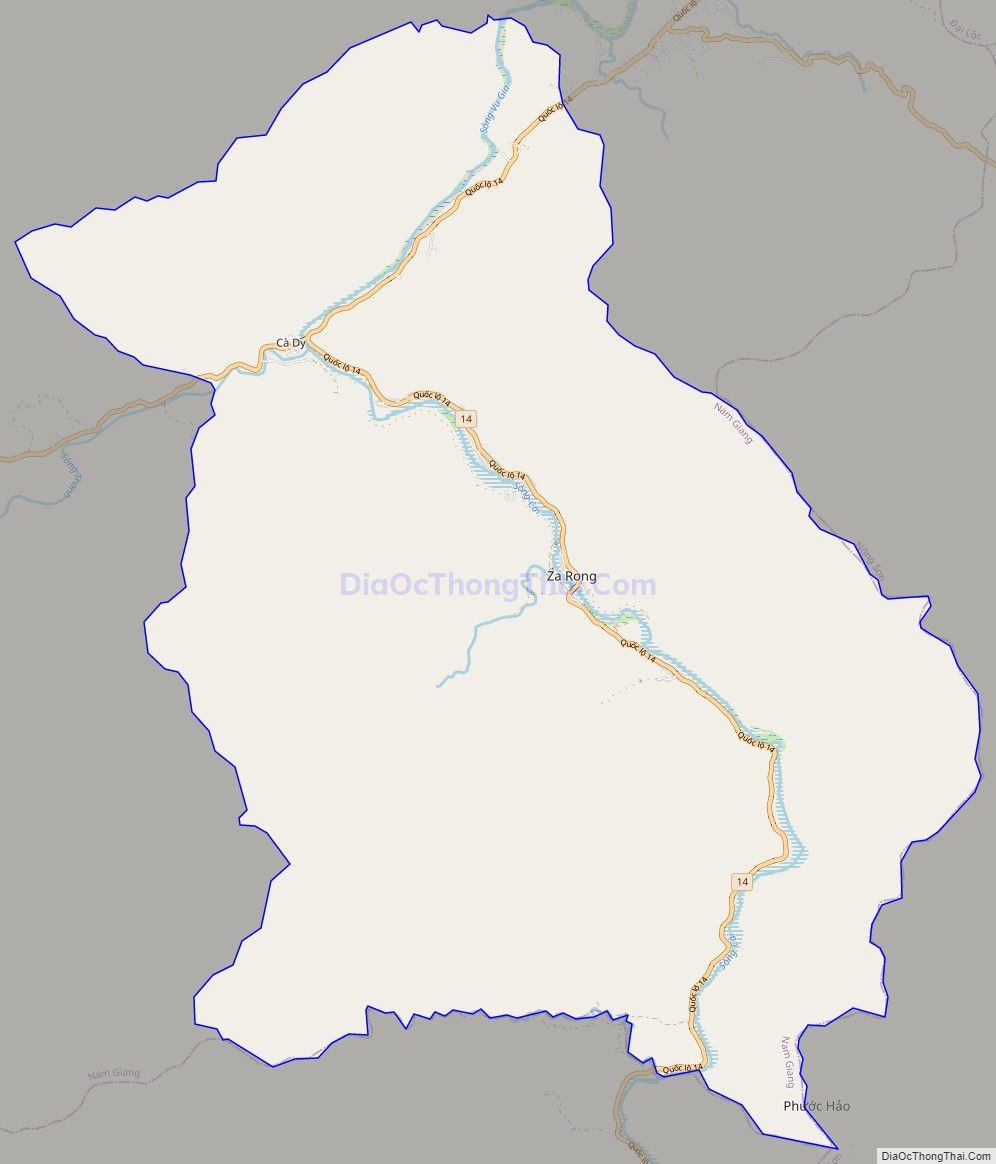Bản đồ giao thông xã Cà Dy, huyện Nam Giang