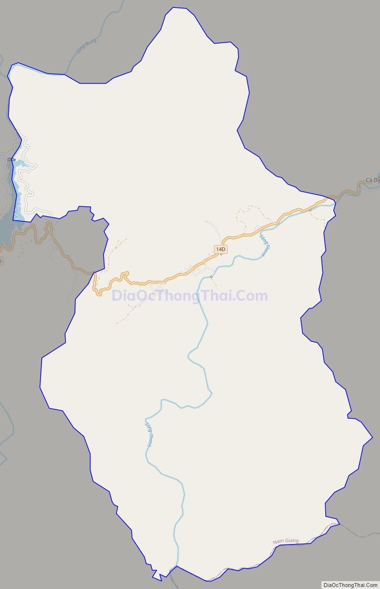 Bản đồ giao thông xã Tà Bhing, huyện Nam Giang