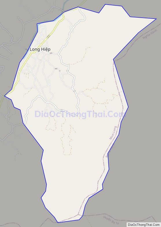 Bản đồ giao thông xã Long Hiệp, huyện Minh Long