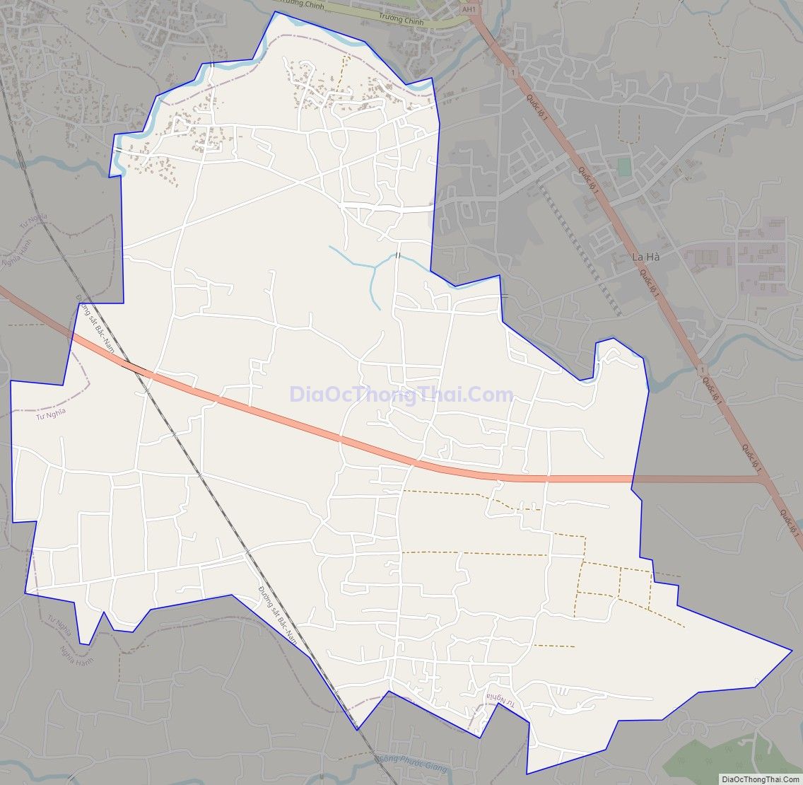 Bản đồ giao thông xã Nghĩa Trung, huyện Tư Nghĩa