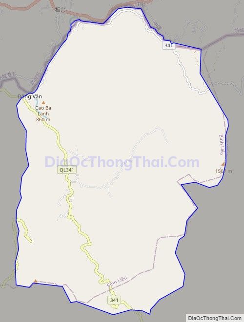 Bản đồ giao thông xã Đồng Văn, huyện Bình Liêu