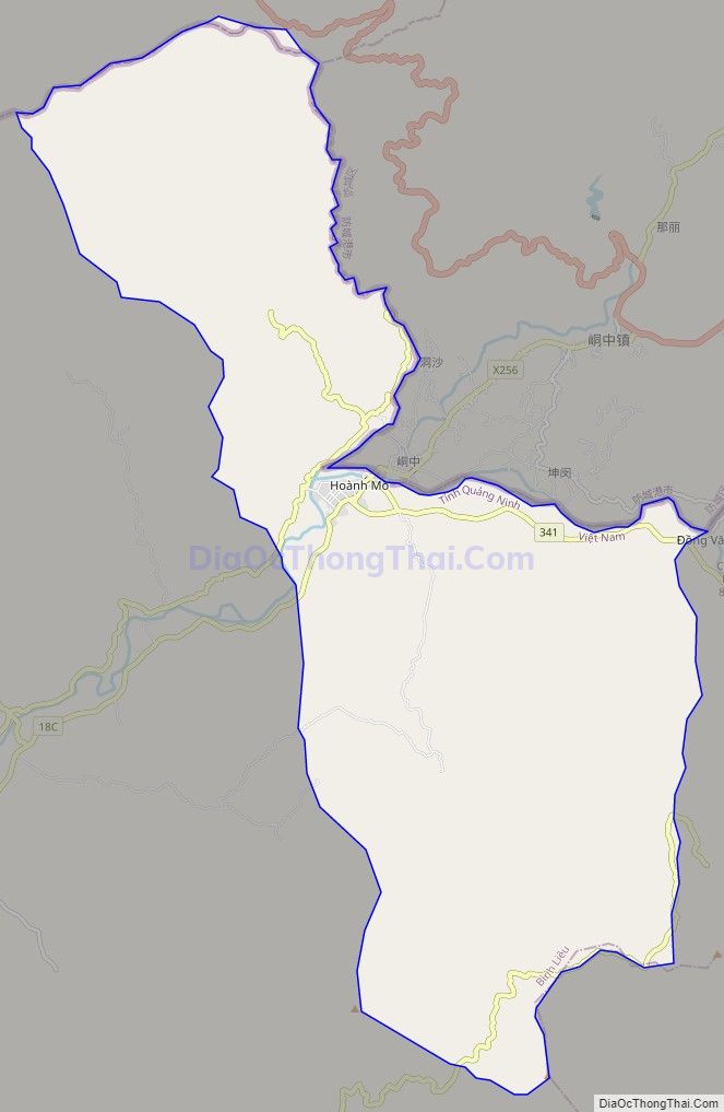 Bản đồ giao thông xã Hoành Mô, huyện Bình Liêu