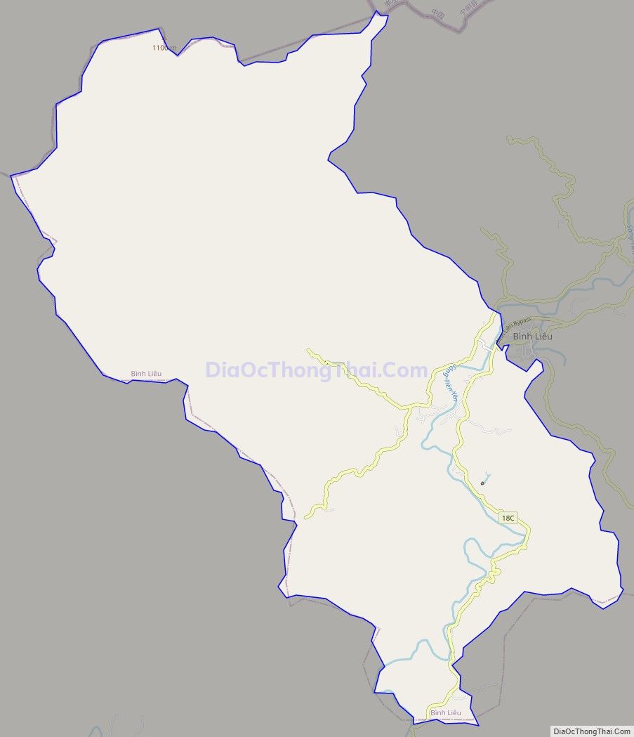 Bản đồ giao thông xã Vô Ngại, huyện Bình Liêu