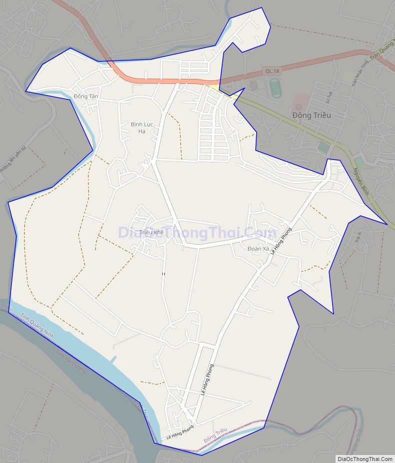 Bản đồ giao thông phường Hồng Phong, thị xã Đông Triều