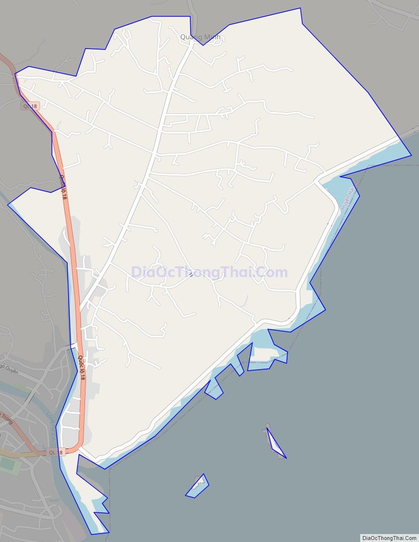 Bản đồ giao thông xã Quảng Minh, huyện Hải Hà