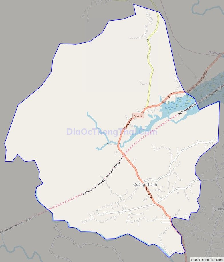 Bản đồ giao thông xã Quảng Thành, huyện Hải Hà