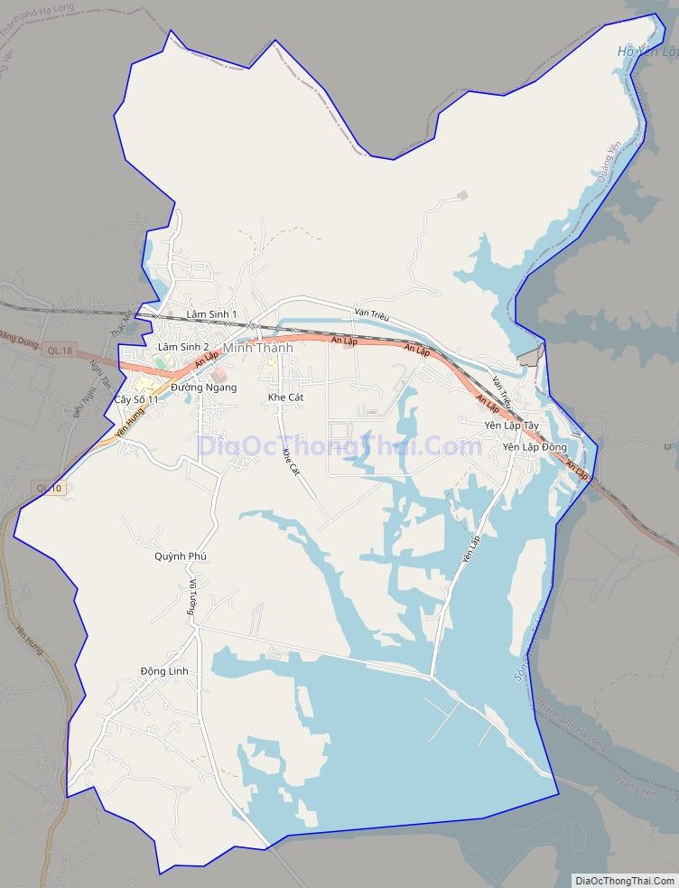 Bản đồ giao thông phường Minh Thành, thị xã Quảng Yên