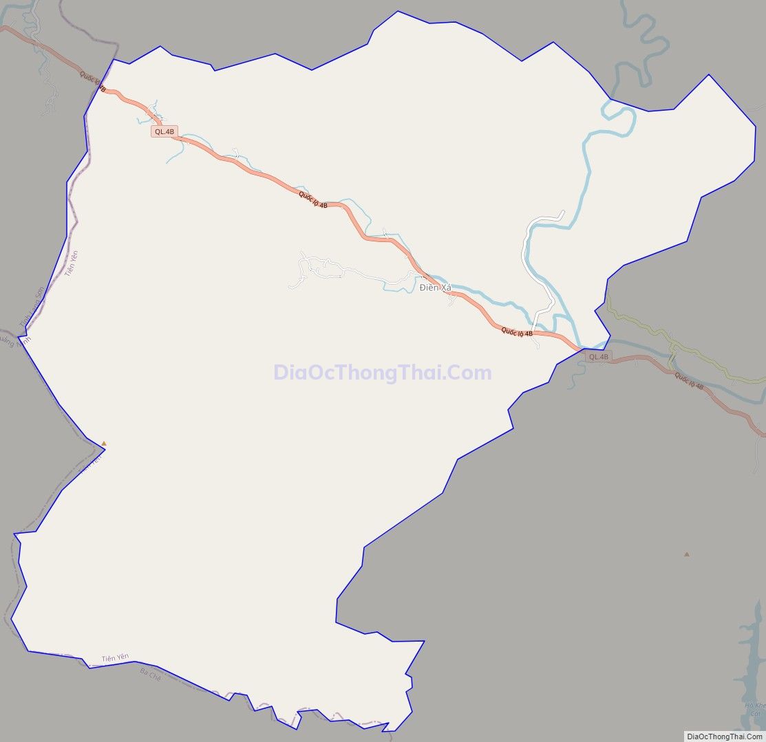 Bản đồ giao thông xã Điền Xá, huyện Tiên Yên