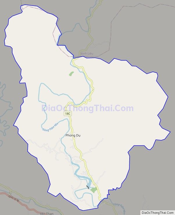 Bản đồ giao thông xã Phong Dụ, huyện Tiên Yên