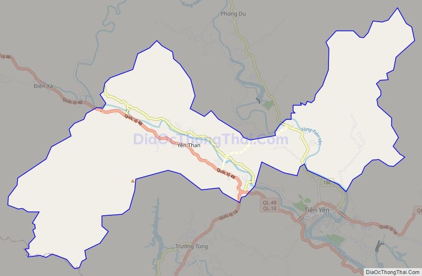 Bản đồ giao thông xã Yên Than, huyện Tiên Yên