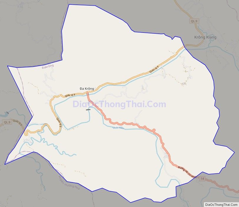 Bản đồ giao thông xã Đakrông, huyện Đakrông