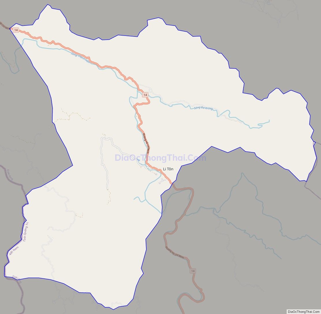 Bản đồ giao thông xã Tà Long, huyện Đakrông