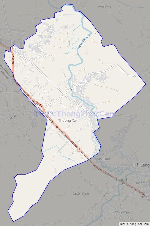 Bản đồ giao thông xã Hải Thượng, huyện Hải Lăng