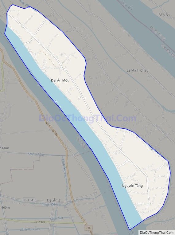 Bản đồ giao thông xã Đại Ân 1, huyện Cù Lao Dung