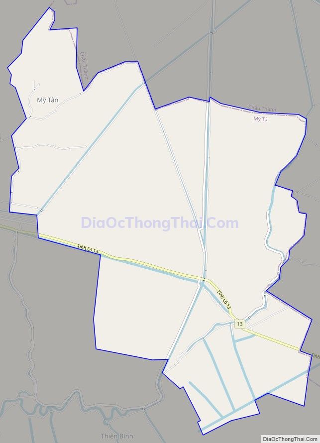 Bản đồ giao thông xã Mỹ Hương, huyện Mỹ Tú