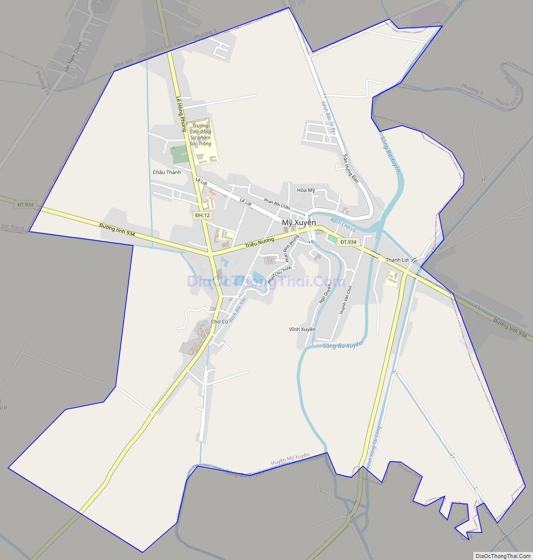 Bản đồ giao thông Thị trấn Mỹ Xuyên, huyện Mỹ Xuyên