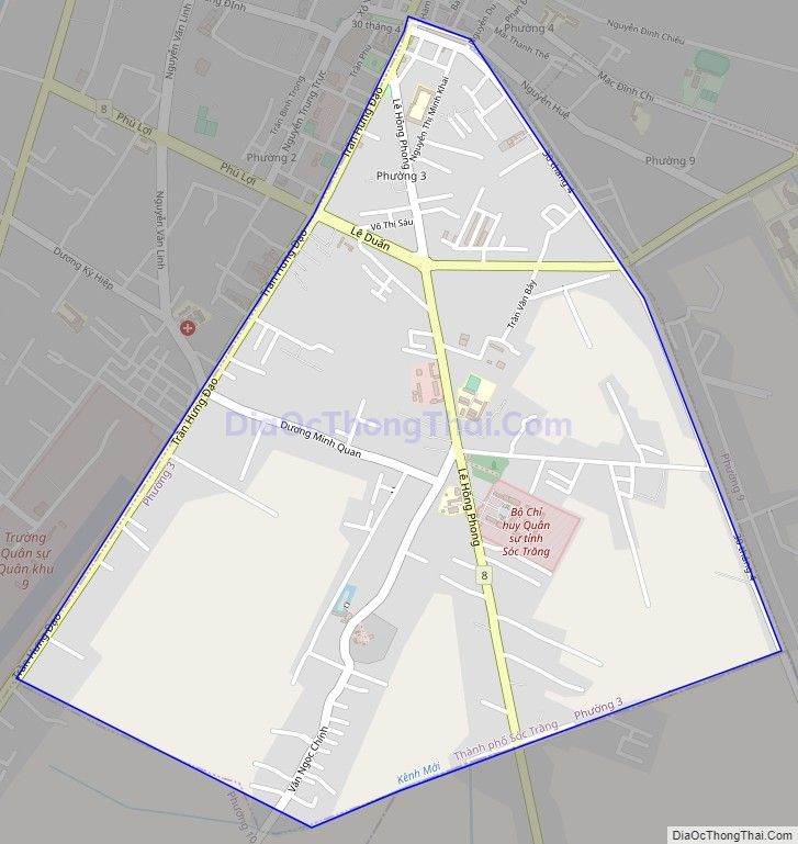 Bản đồ giao thông Phường 3, thành phố Sóc Trăng