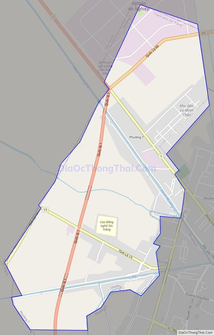 Bản đồ giao thông Phường 7, thành phố Sóc Trăng