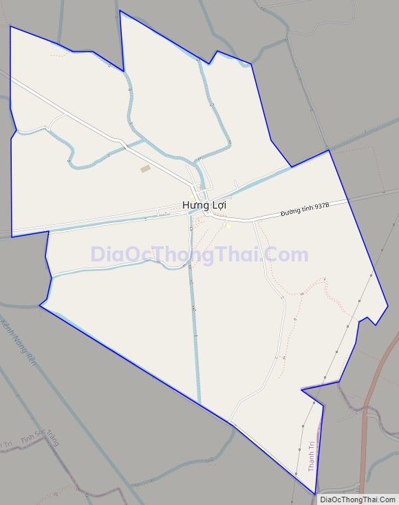 Bản đồ giao thông Thị trấn Hưng Lợi, huyện Thạnh Trị