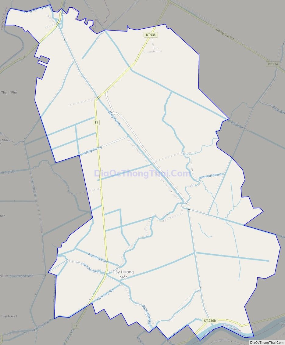 Bản đồ giao thông xã Thạnh Thới An, huyện Trần Đề
