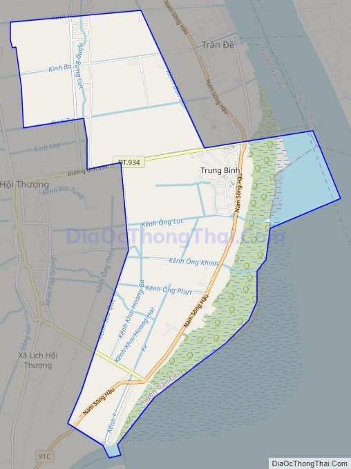 Bản đồ giao thông xã Trung Bình, huyện Trần Đề