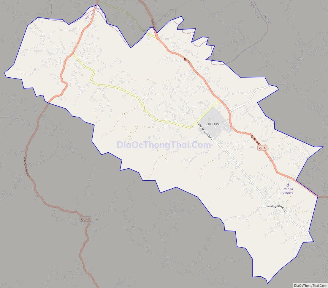 Bản đồ giao thông xã Chiềng Mung, huyện Mai Sơn