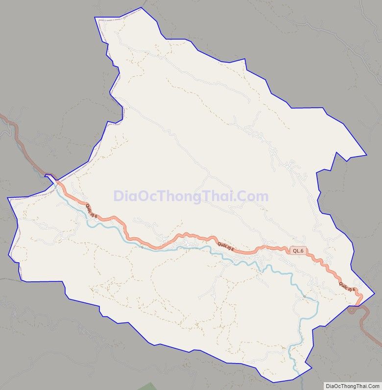 Bản đồ giao thông xã Chiềng Hắc, huyện Mộc Châu