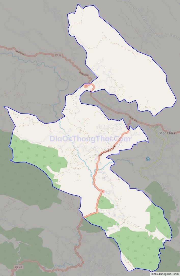 Bản đồ giao thông xã Mường Sang, huyện Mộc Châu