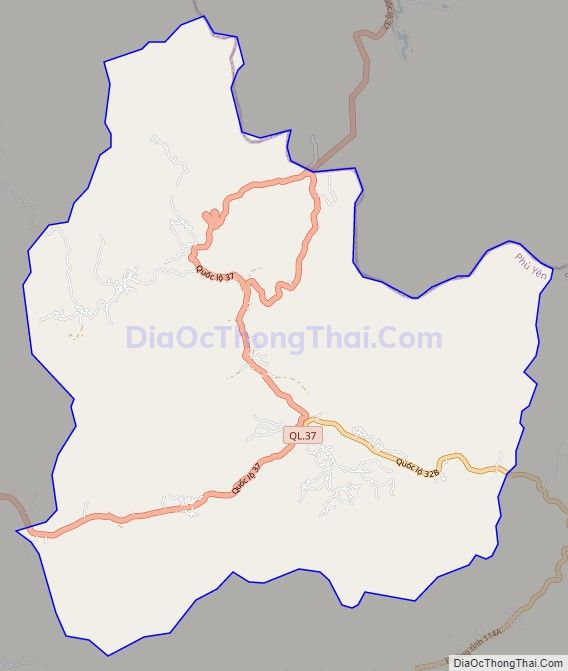 Bản đồ giao thông xã Mường Cơi, huyện Phù Yên