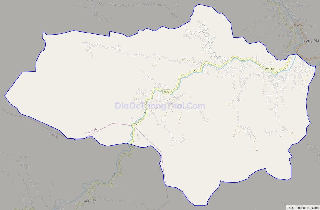 Bản đồ giao thông xã Huổi Một, huyện Sông Mã
