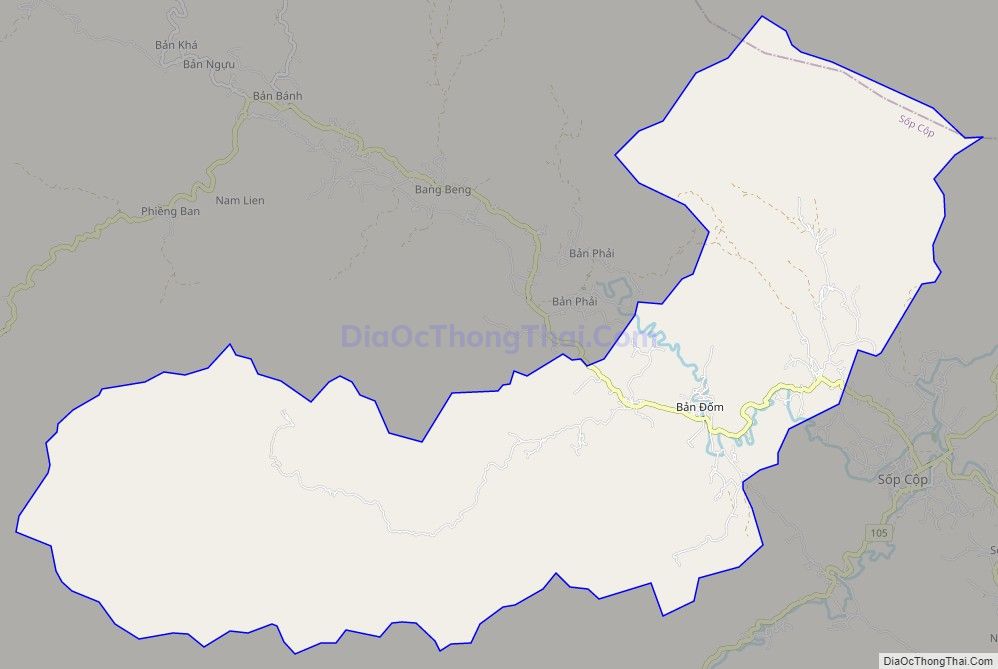 Bản đồ giao thông xã Dồm Cang, huyện Sốp Cộp