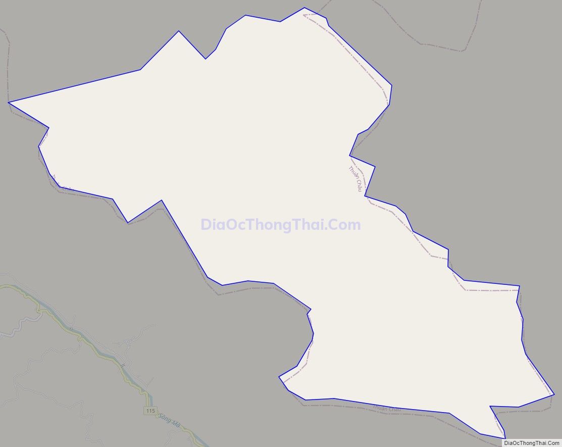 Bản đồ giao thông xã Pá Lông, huyện Thuận Châu