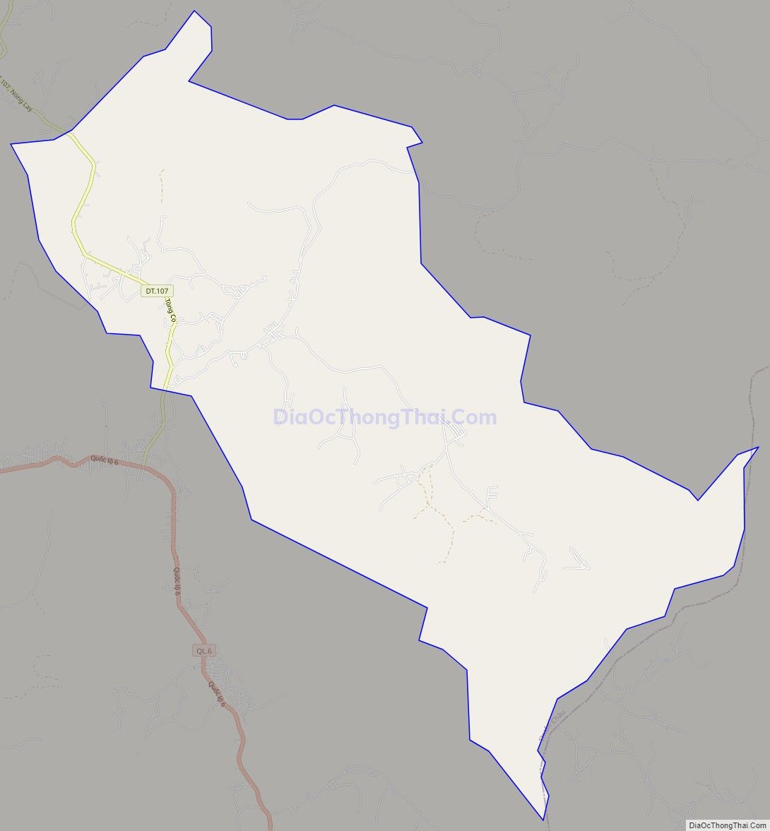 Bản đồ giao thông xã Tông Cọ, huyện Thuận Châu