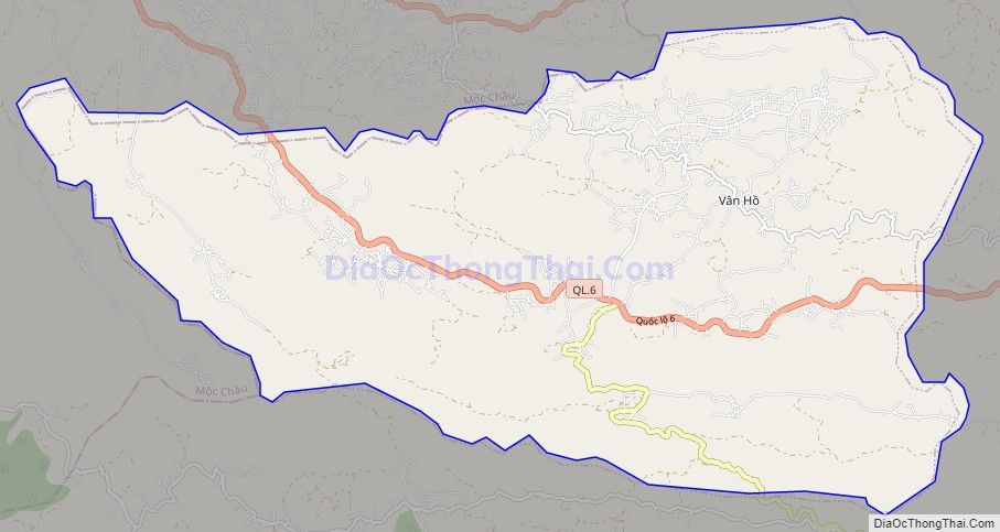 Bản đồ giao thông xã Vân Hồ, huyện Vân Hồ