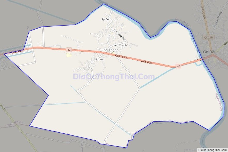 Bản đồ giao thông xã An Thạnh, huyện Bến Cầu