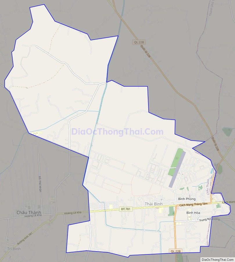 Bản đồ giao thông xã Thái Bình, huyện Châu Thành